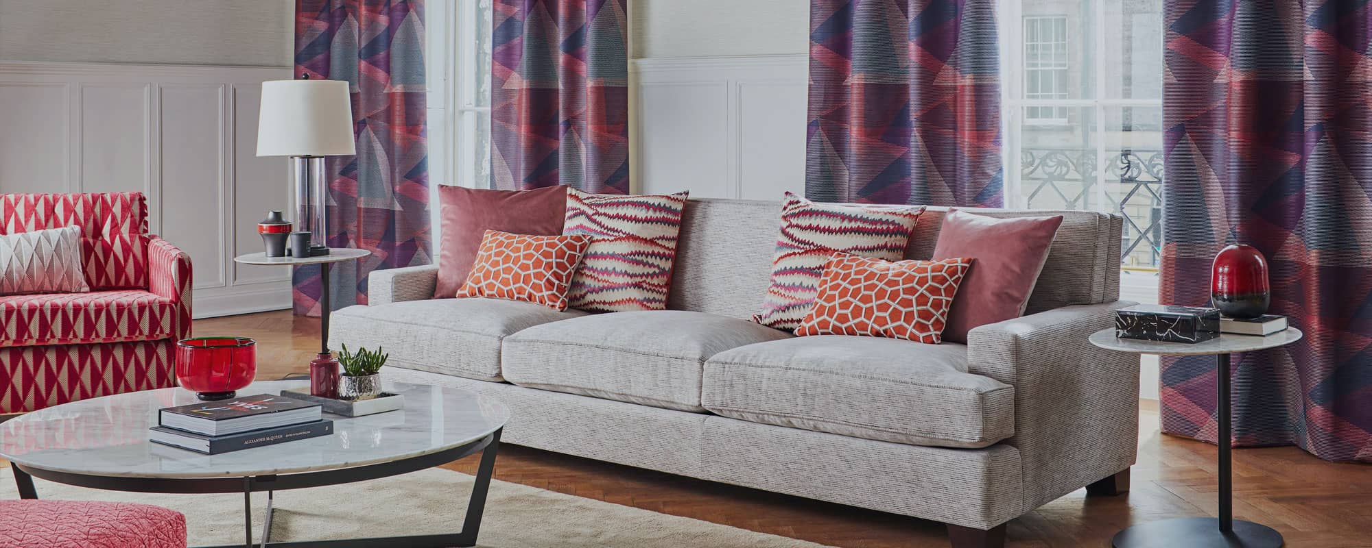 Re-upholstered sofa in Knutsford home