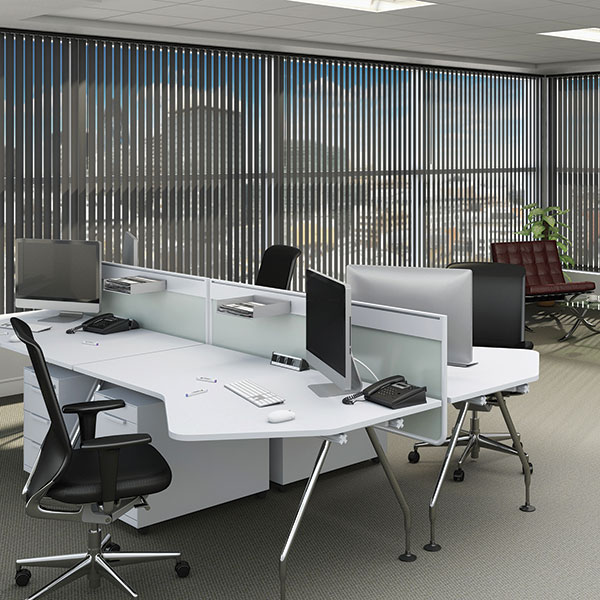 Commercial office vertical blinds