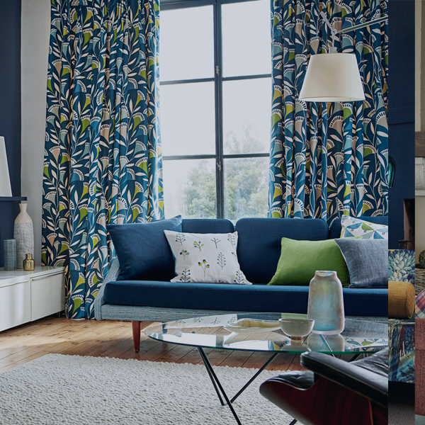 Modern style blue curtains